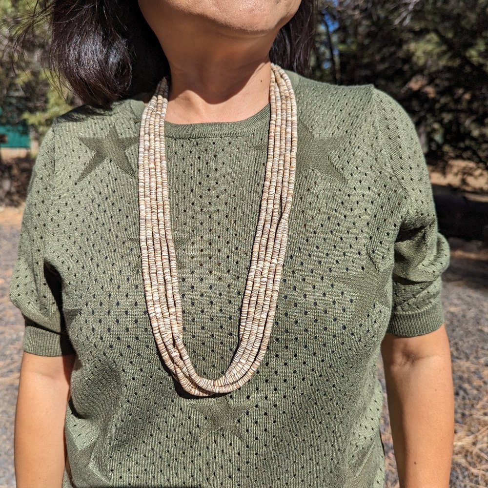 Santo Domingo Heishi Handmade‎ Shell Necklace 5 strands- Native American Jewelry